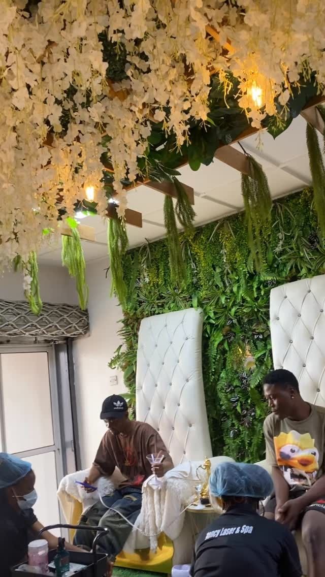 Clients relaxing in the spa lounge